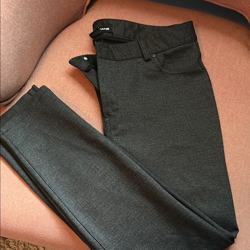 Charcoal Gray DKNY straight leg pants.